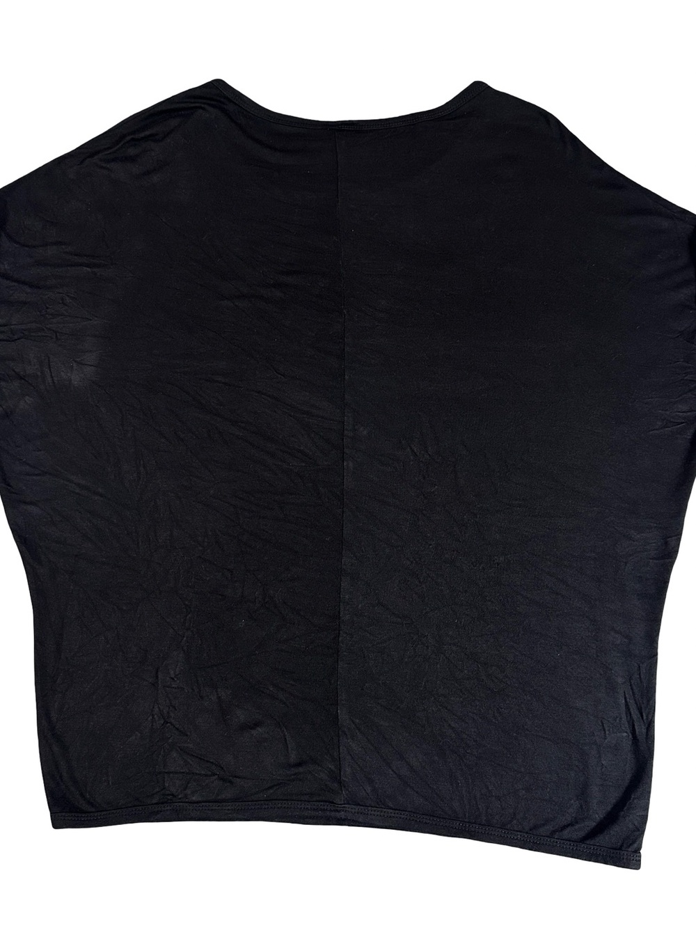 Ying Jie Black Dolman Sleeve Waist-Tapered Stretch Knit Top Size L - Picture 2 of 5